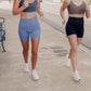 Women's Seamless Vital Biker Shorts - Denim Blue